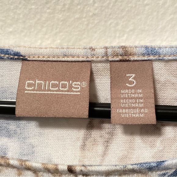 Chico’s Shirt Women’s Size 3 (X-Large) Pull Over Side Tie‎ Paisley - Picture 3 of 9